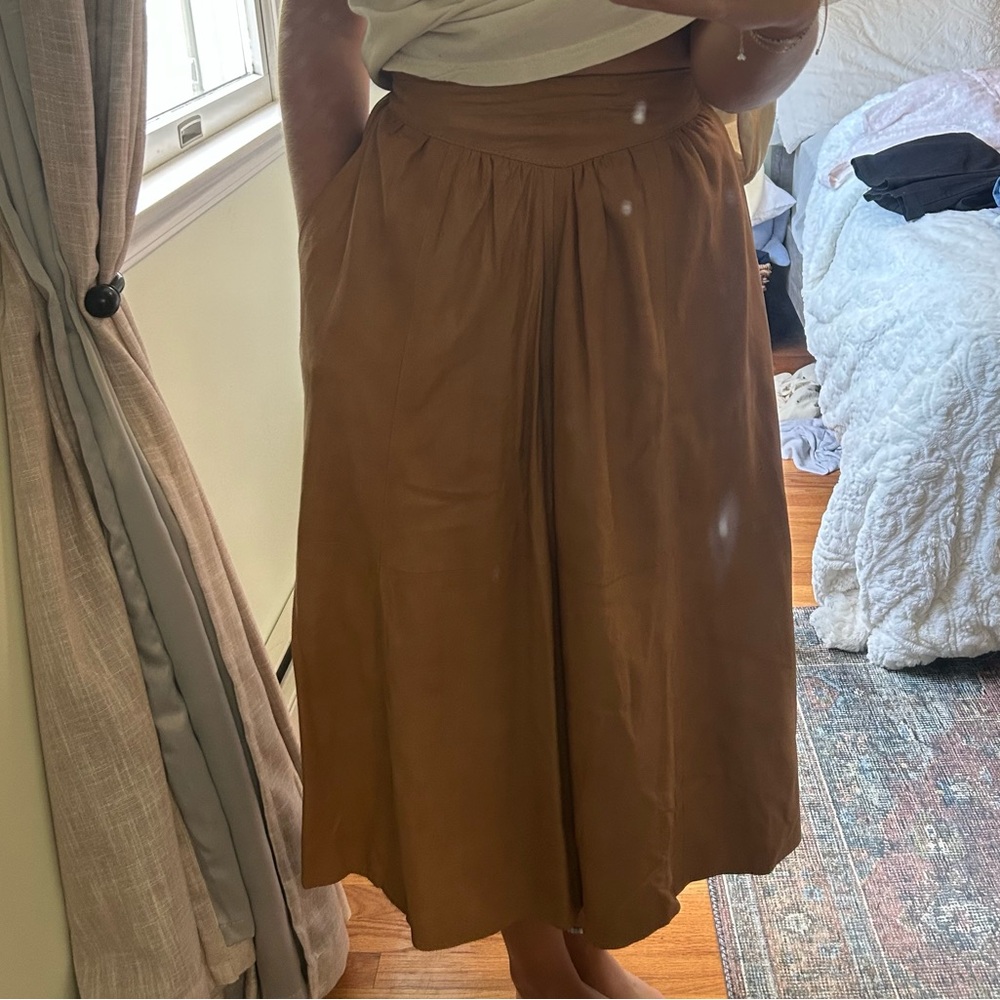Vintage Real Leather Claude Richard Skirt with pockets